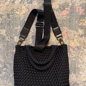 Sol and Selene Black Woven Shoulder Bag
